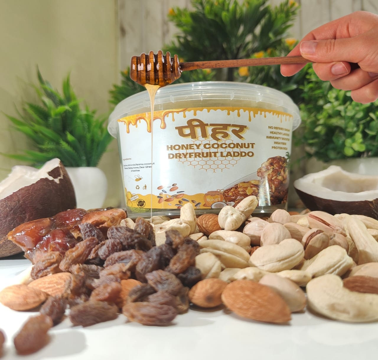 Healthy Dry Fruits Mix Ladoo with Pure Honey